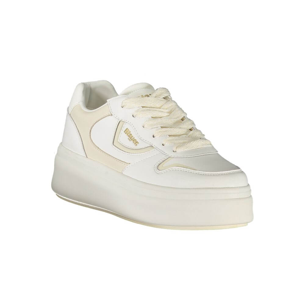 Blauer White Leather Women Sneaker