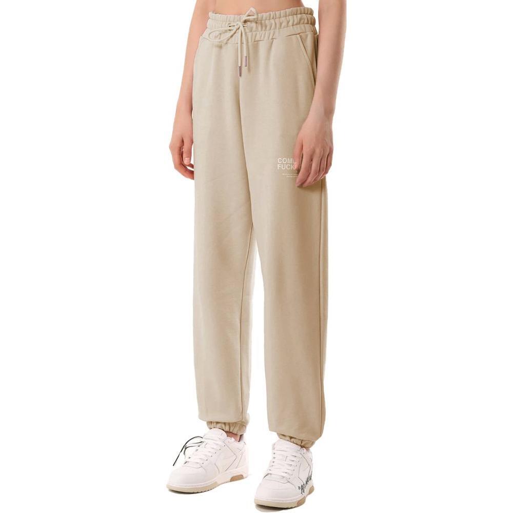 Comme Des Fuckdown Beige Cotton Women Sweatpant