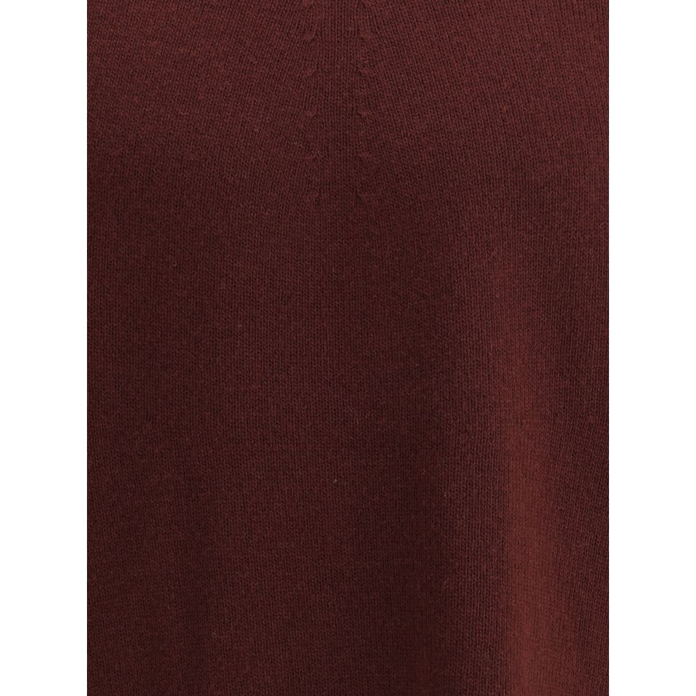 Jil Sander Bordeaux Fleece Wool Sweatshirt seamless textile close-up showcasing rich color and texture.