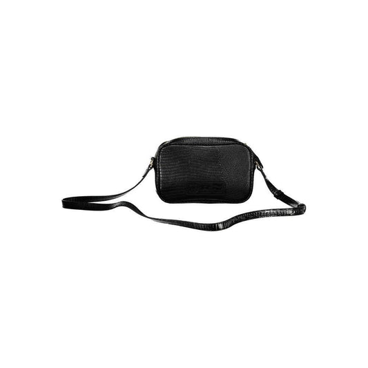 La Martina Black Polyethylene Handbag with adjustable strap, contrasting details, zip closure, and logo. Perfect for fashion enthusiasts.