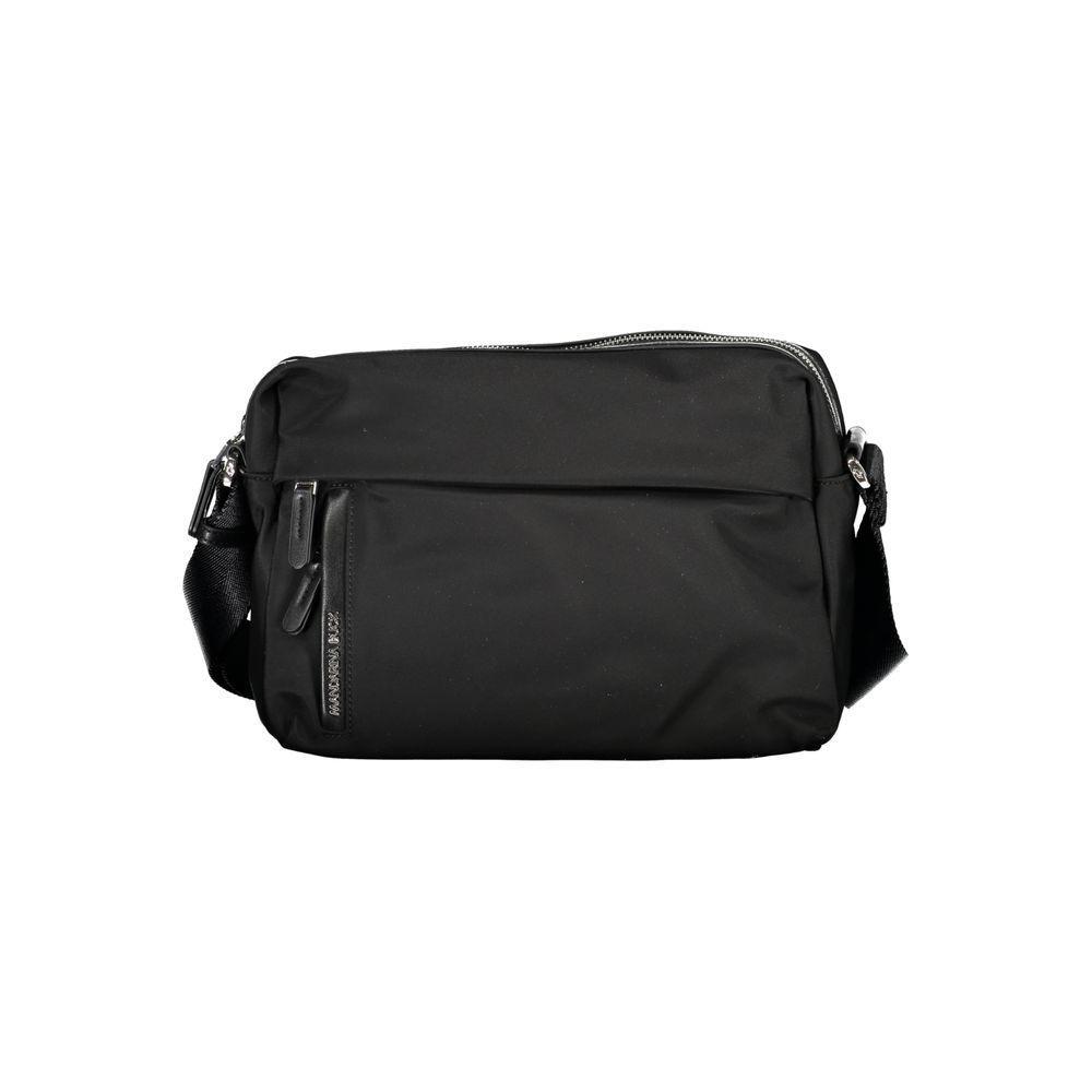 Mandarina Duck Black Nylon Handbag with adjustable shoulder strap, 3 external pockets, internal phone holder, and zip closure.