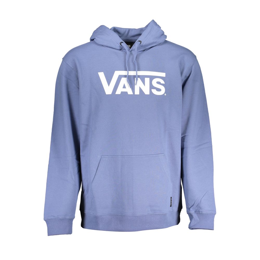 Vans Blue Cotton Men Sweater with Hood and Central Pocket