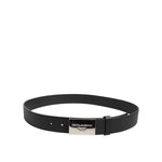 Dolce & Gabbana Black Leather Classic Metal Logo Buckle Belt