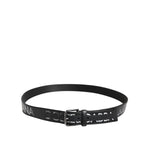 Dolce & Gabbana Black Polyester Leather Metal Buckle Belt