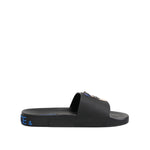 Dolce & Gabbana Black Leather Slides Flats Beachwear Shoes