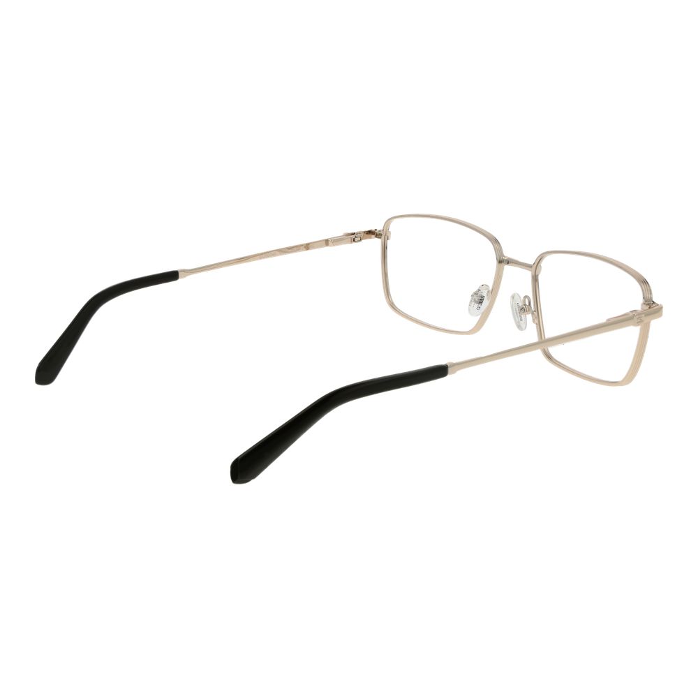 Guess Green Men Glasses Frame, green metal full-rim rectangle style with demo lenses, size 56-17-145, includes branded case.