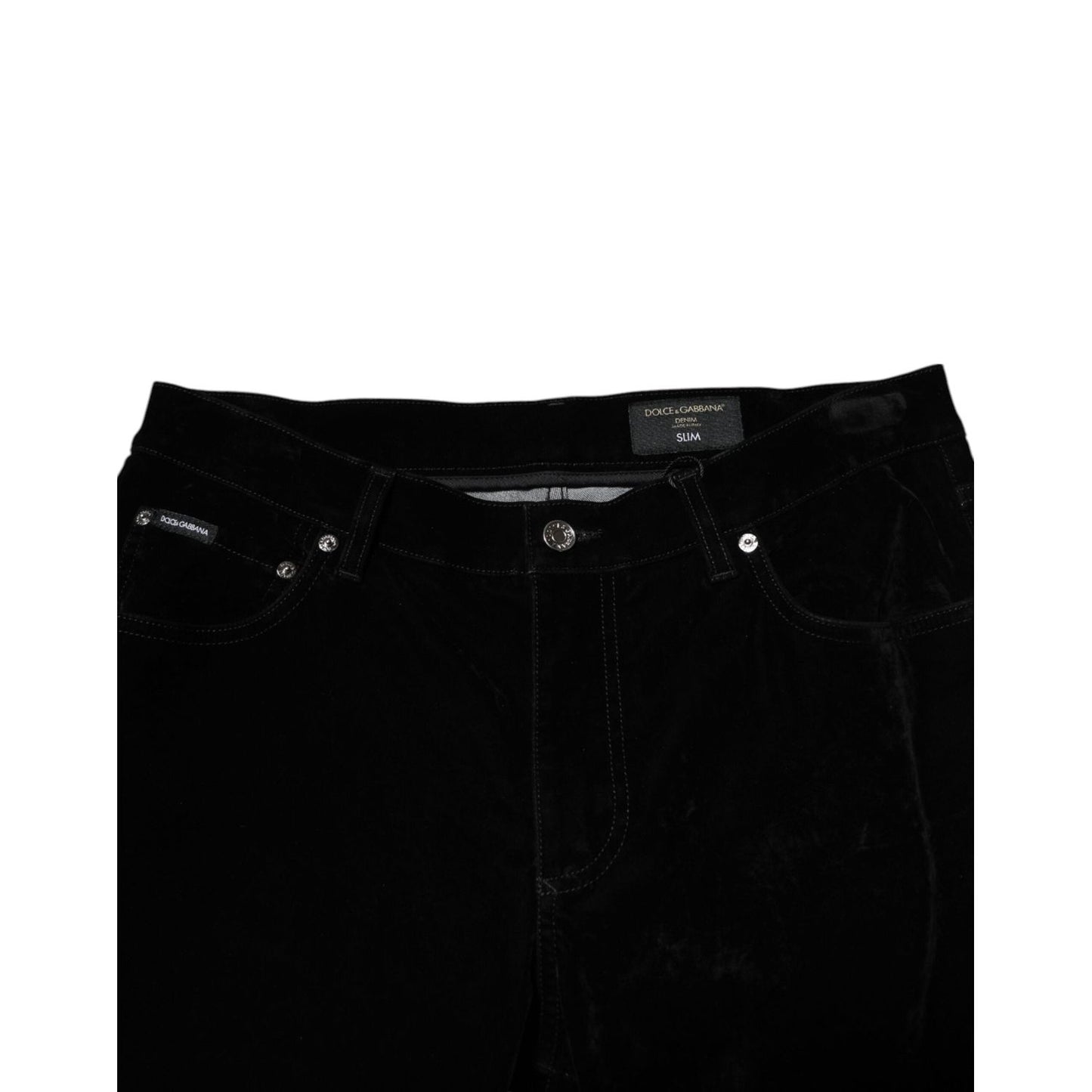 Dolce & Gabbana Black Cotton Men Dress Formal Trouser Pants