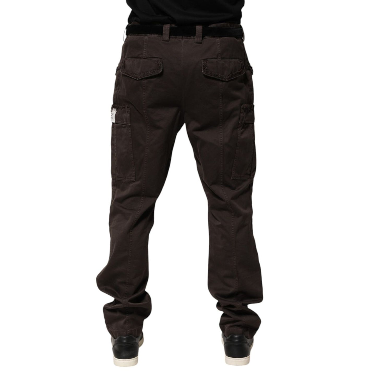 Dolce & Gabbana Brown Cotton Stretch Cargo Men Trouser Pants