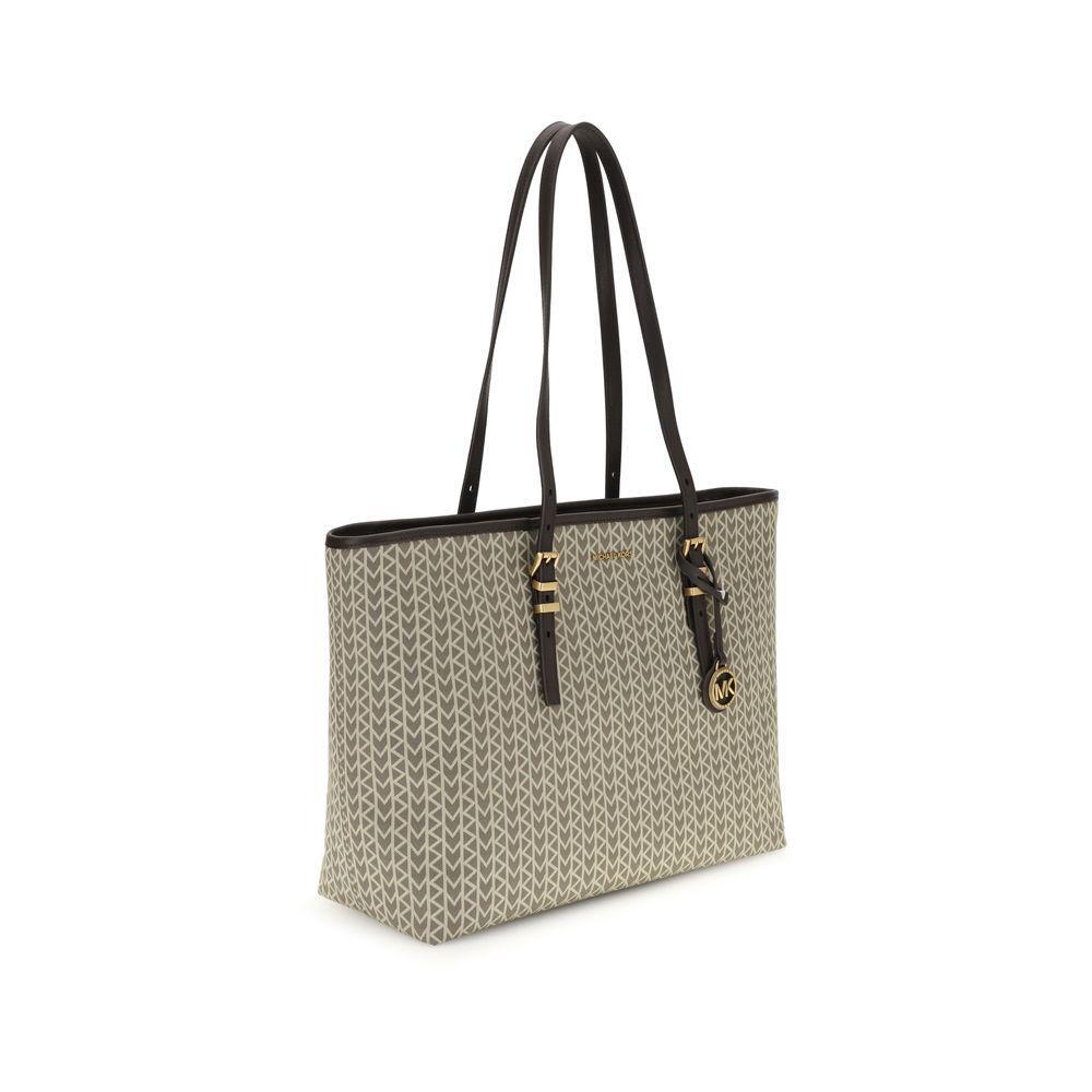 Front view with bag zipped and handles upright.