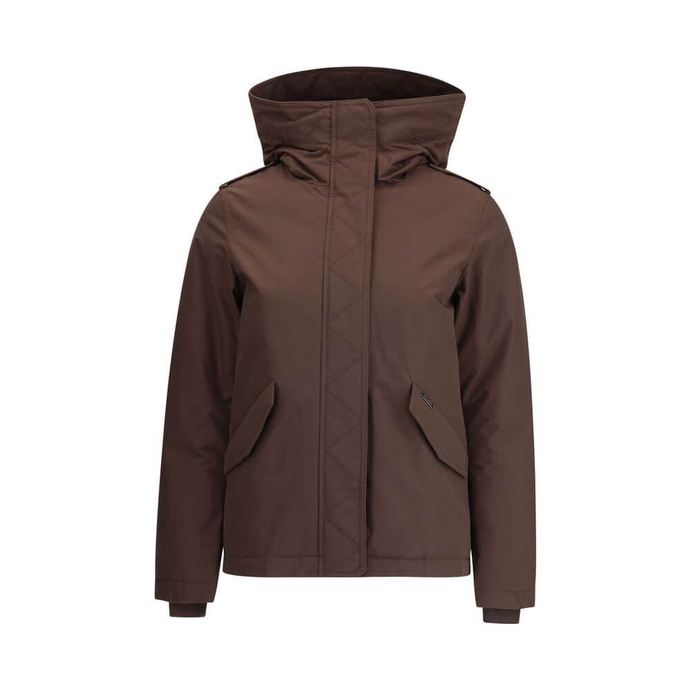 Woolrich Brown Cotton Full-Length Jacket