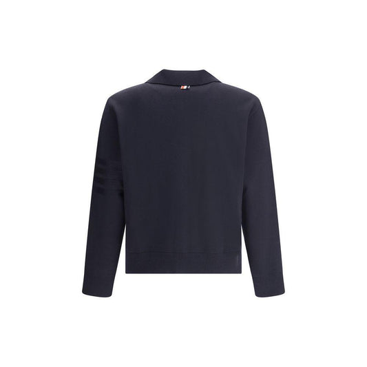 Thom Browne Double Face Full Zip Up Cardigan In Meri