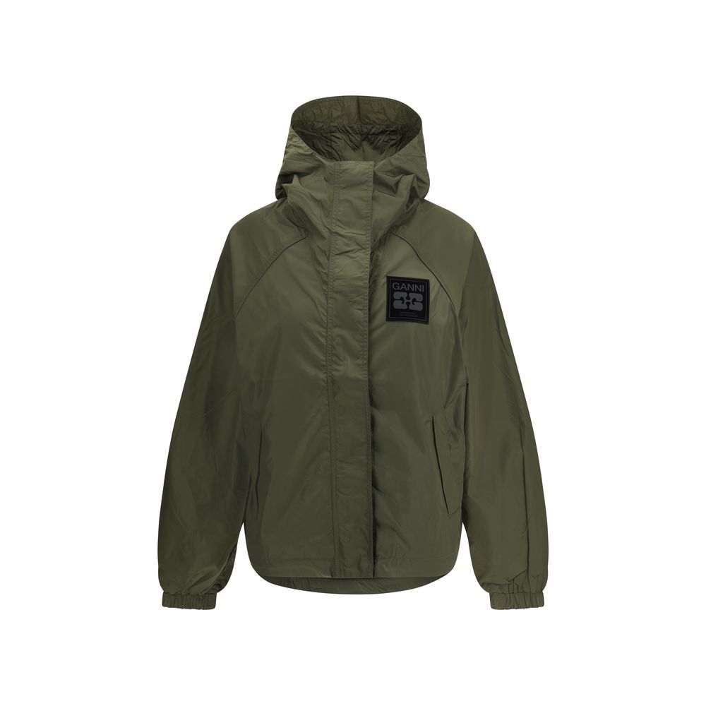 Ganni Bicolor Nylon Shell Jacket 1728,72470364320,Bicolor,Clothing,Ganni,Jackets & Coats - Clothing,L/XL,New with tags,Shell Jackets - Jackets & Coats - Clothing,Women