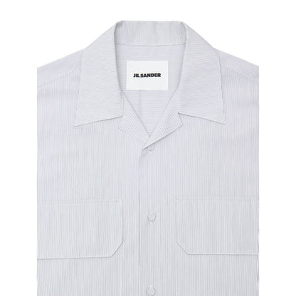 Jil Sander Blue Cotton Shortsleeve Shirt
