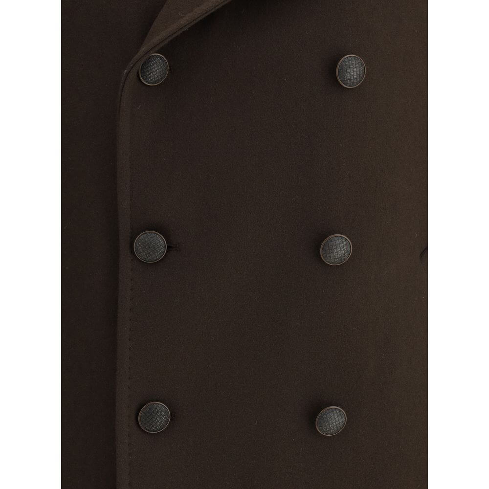 Tagliatore Brown Wool Coat