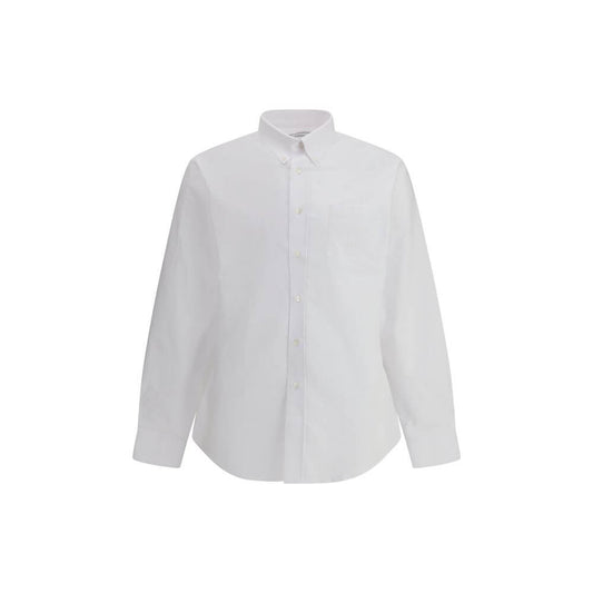 Givenchy White Cotton Dress Shirt with embroidered pocket, button-down collar, and button front closure, made in Portugal for AW25.