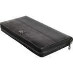 Dolce & Gabbana Black Leather DG Plaque Zip Around Continental Wallet BAG4701