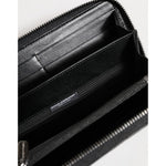 Dolce & Gabbana Black Leather DG Plaque Zip Around Continental Wallet BAG4701