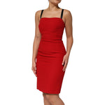 Dolce & Gabbana Red Stretch Bodycon Sheath Knee Length Dress