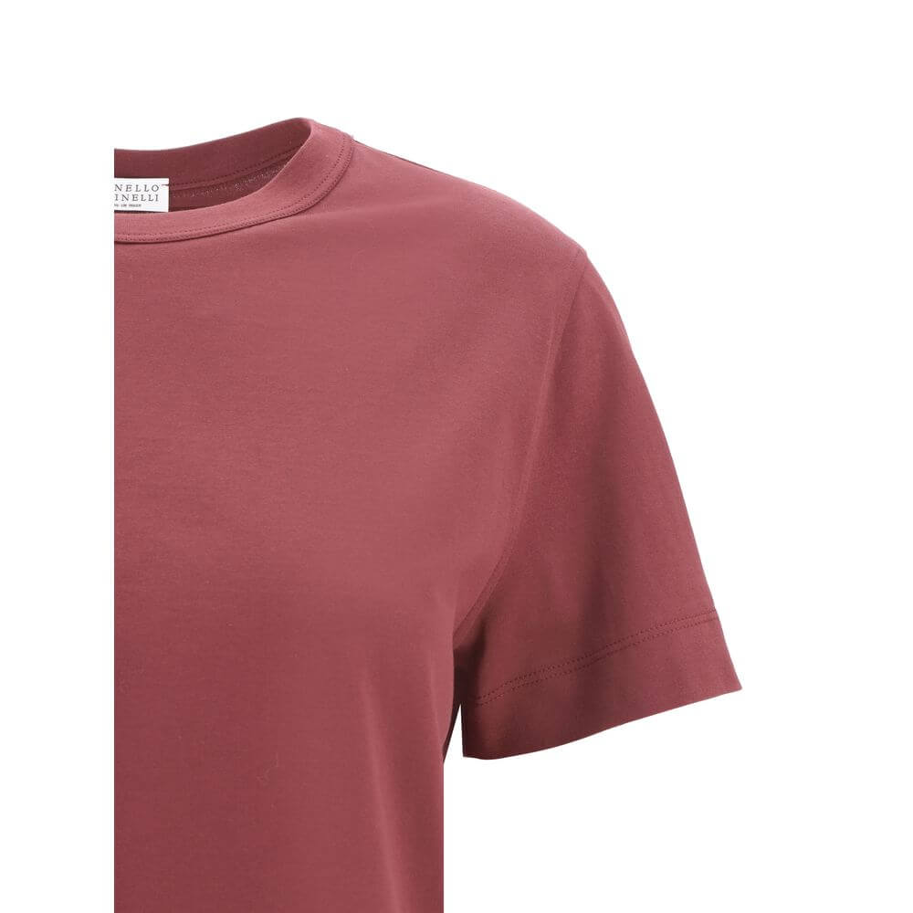 Brunello Cucinelli Bordeaux Cotton T-Shirt