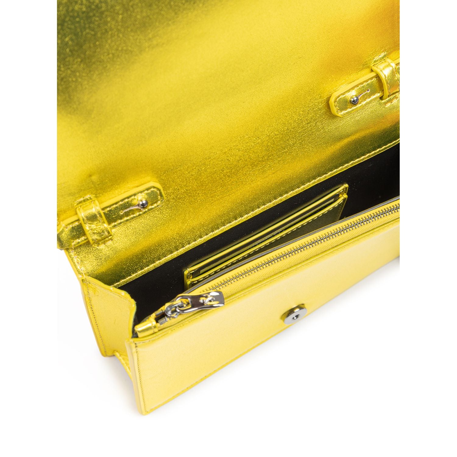 Ferrari Metal Yellow GT patent leather bag with chain