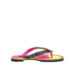 Dolce & Gabbana Multicolor Rhinestone Flip Flop Flat Sandals Shoes, featuring colorful crystal embellishments and leather sole. Made in Italy.