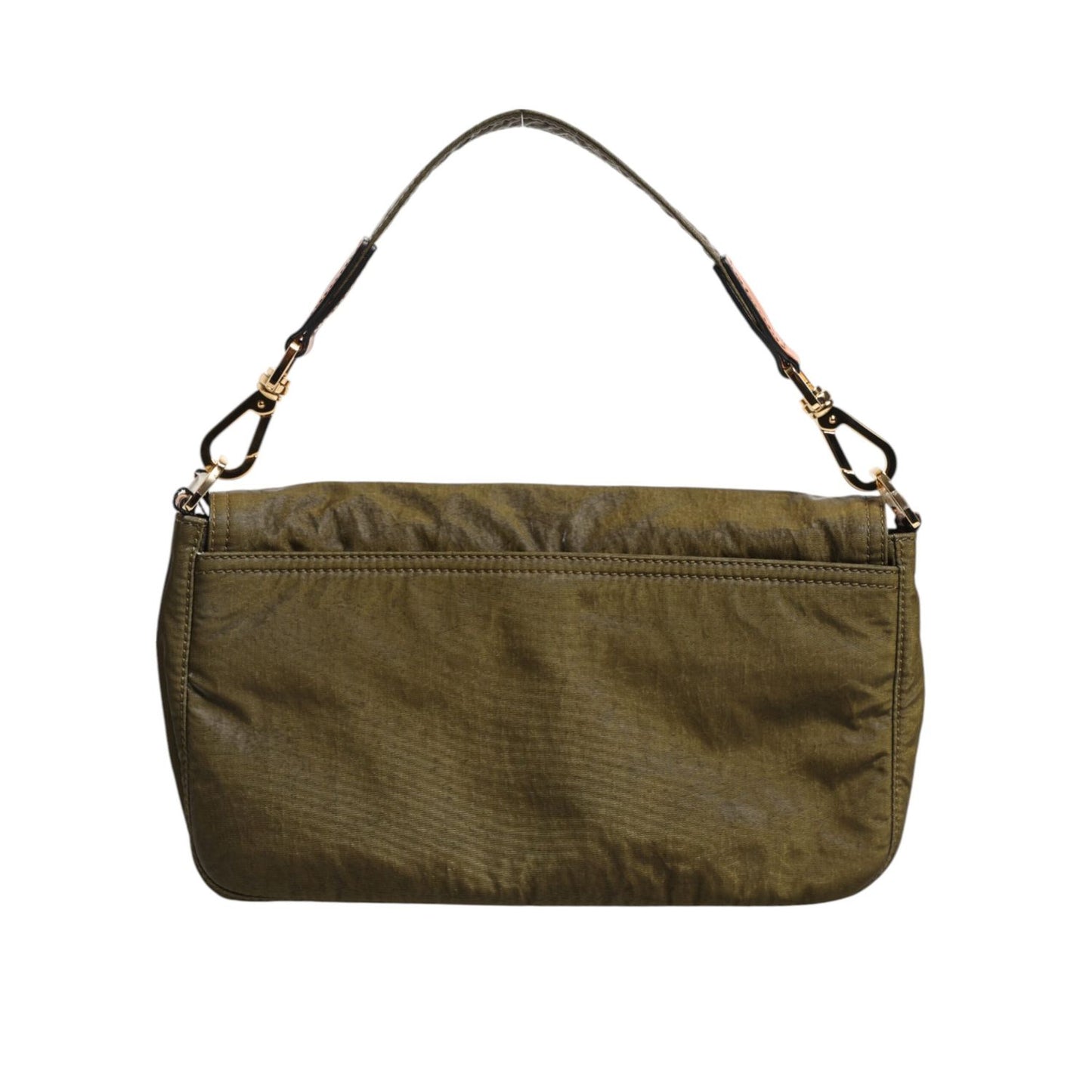 Dolce & Gabbana Dark Green Nylon Logo Plaque Shoulder Strap Borse Bag, luxury Italian craftsmanship