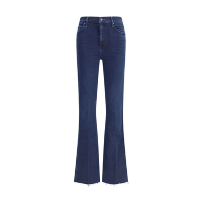 Mother Denim Blue Cotton Cropped Jeans