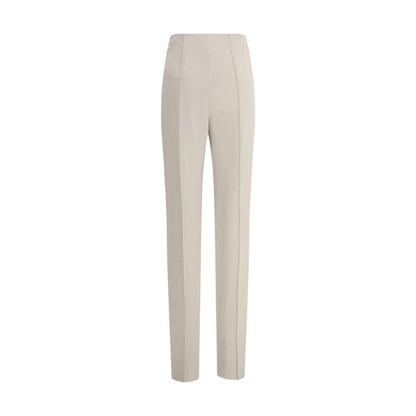 Giorgio Armani Gray Viscose Casual Pants featuring high waist, vertical seams, and side pockets, perfect for a modern, sporty look.