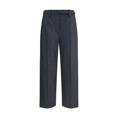 Brunello Cucinelli Gray Fleece Wool Casual Pants