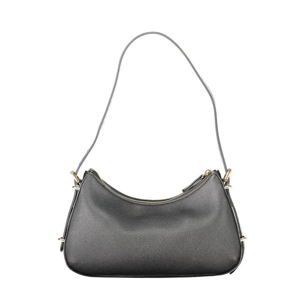 Twinset Black Polyethylene Women Handbag with adjustable strap and zip closure, perfect for versatile styling and essential storage.
