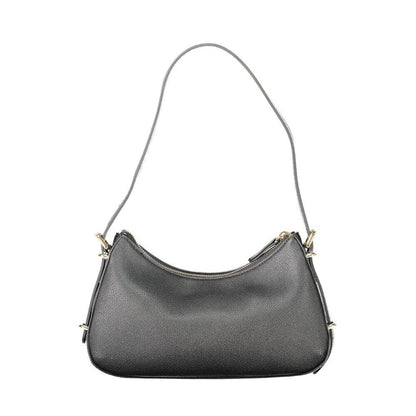Twinset Black Polyethylene Women Handbag with adjustable strap and zip closure, perfect for versatile styling and essential storage.