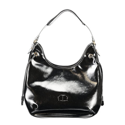 Twinset Black Polyethylene Women Hobo Bag - chic, stylish, and practical with a single shoulder handle and interior pocket.