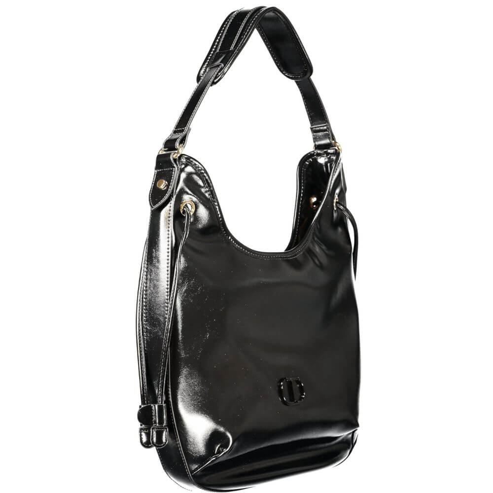 Twinset Black Polyethylene Women Hobo Bag with sleek design and single shoulder handle.