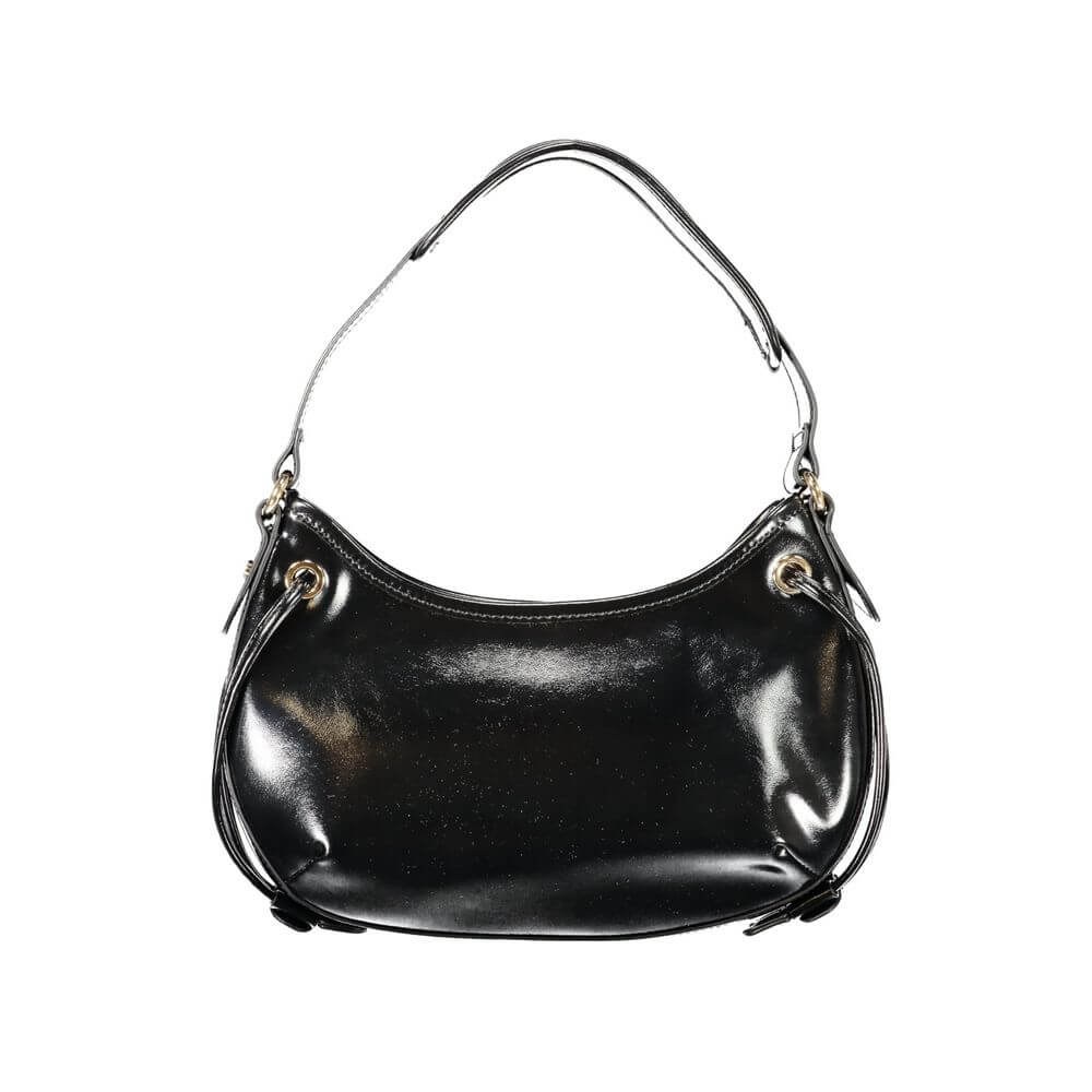 Twinset Black Polyethylene Women Handbag with sleek design and single shoulder handle.