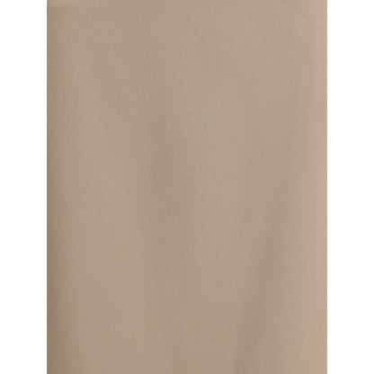 Brunello Cucinelli Gray Acetate Midi Skirt with elegant fluid line and back slit for versatile sophisticated looks.