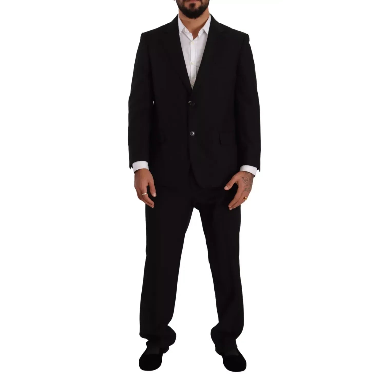 Domenico Tagliente Blue Polyester Single Breasted Formal 2 Piece Suit