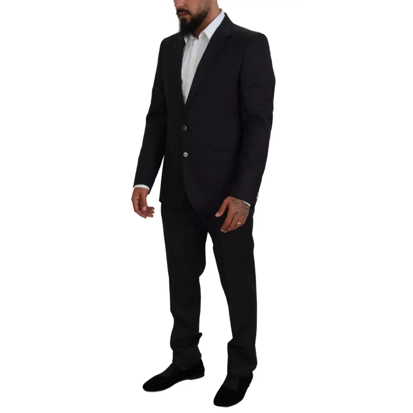 Dolce & Gabbana Melange Grey Wool 2 Piece MARTINI Suit
