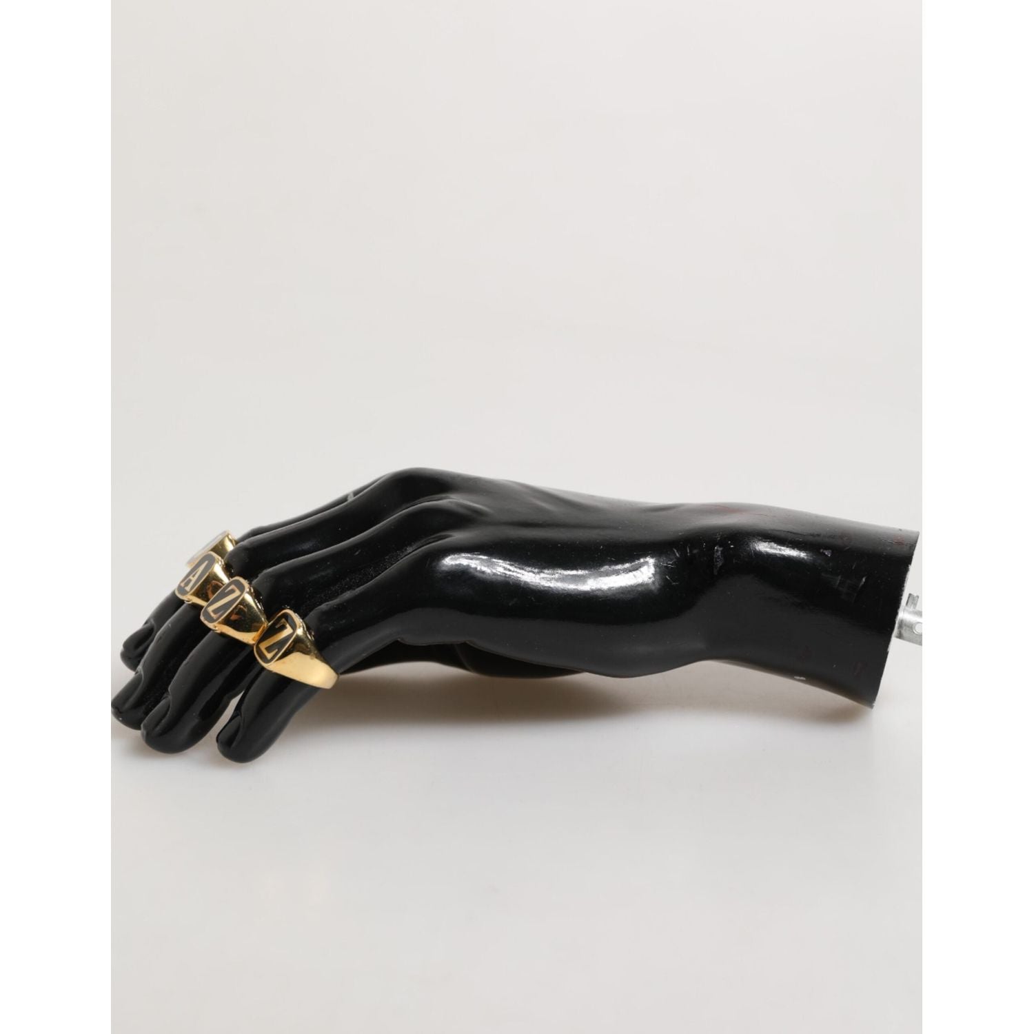 Dolce & Gabbana Gold Tone Brass JAZZ Letter Set 4 Pieces Adjustable Ring