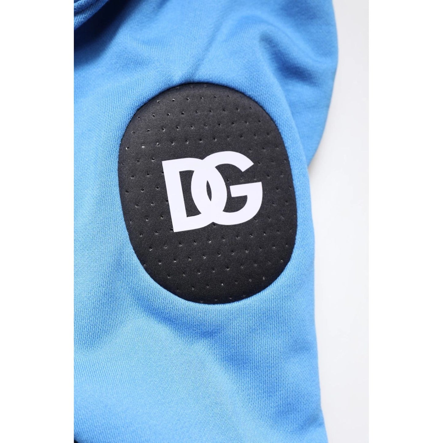 Dolce & Gabbana Blue Cotton Hooded Men Sportswear One Size Vest