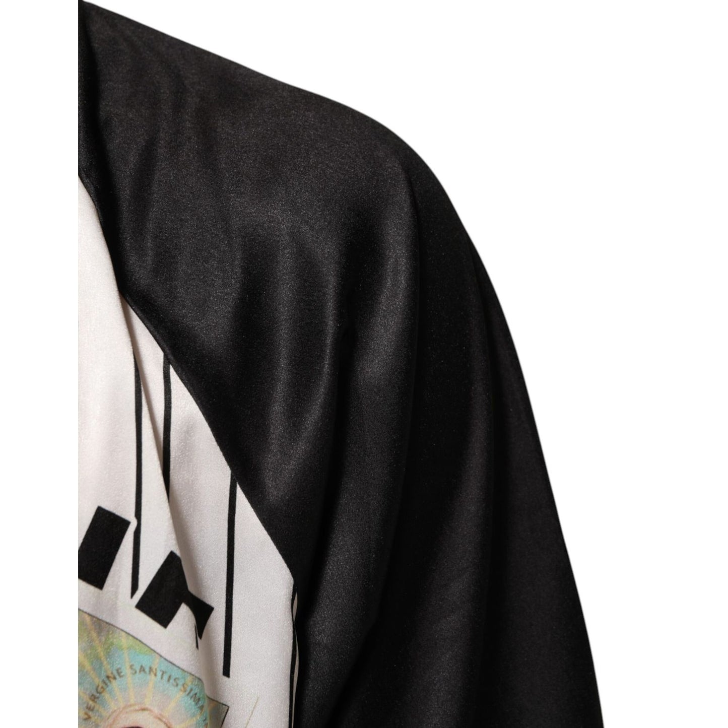 Dolce & Gabbana Tradizione Graffiti Print Oversized Men T-shirt black raglan sleeve detail