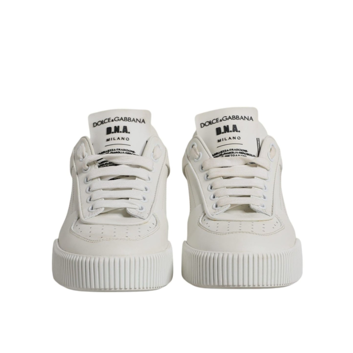 Dolce & Gabbana White Miami Leather Low Top Sneakers Shoes