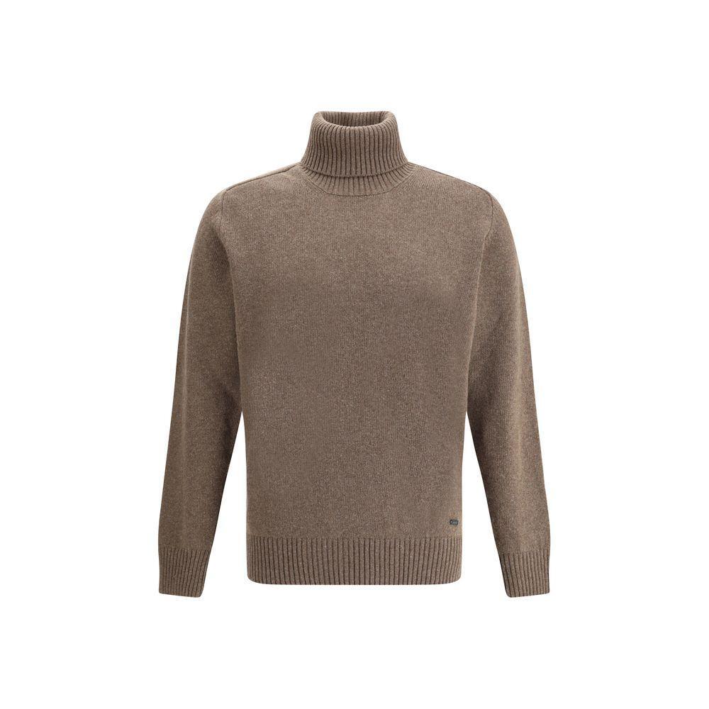 Brooksfield Brown Fleece Wool Turtleneck