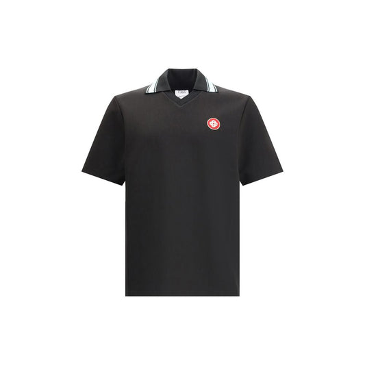 Casablanca Black Viscose Polo Shirt