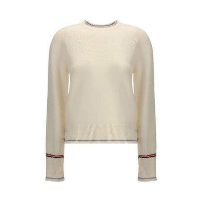 Thom Browne White Fleece Wool Sweatshirt