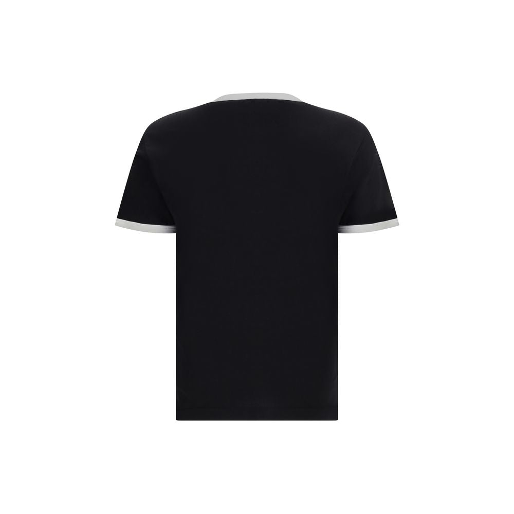 Back view of a Dolce & Gabbana Black Cotton T-Shirt, showcasing its classic fit and ribbed crew neck design, perfect for AW25 season.
