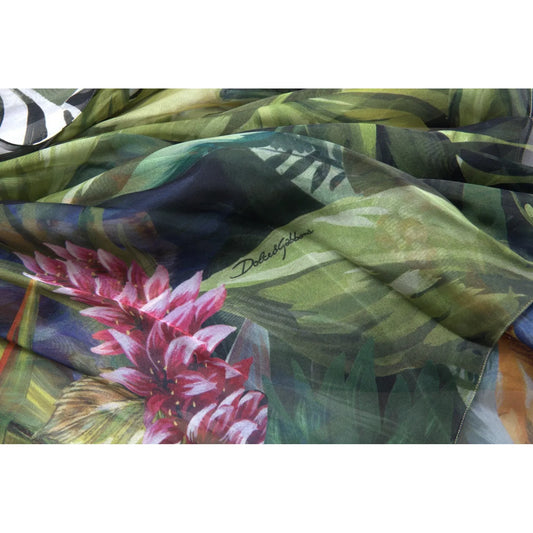 Dolce & Gabbana Multicolor Silk Jungle Print Women Maxi Dress
