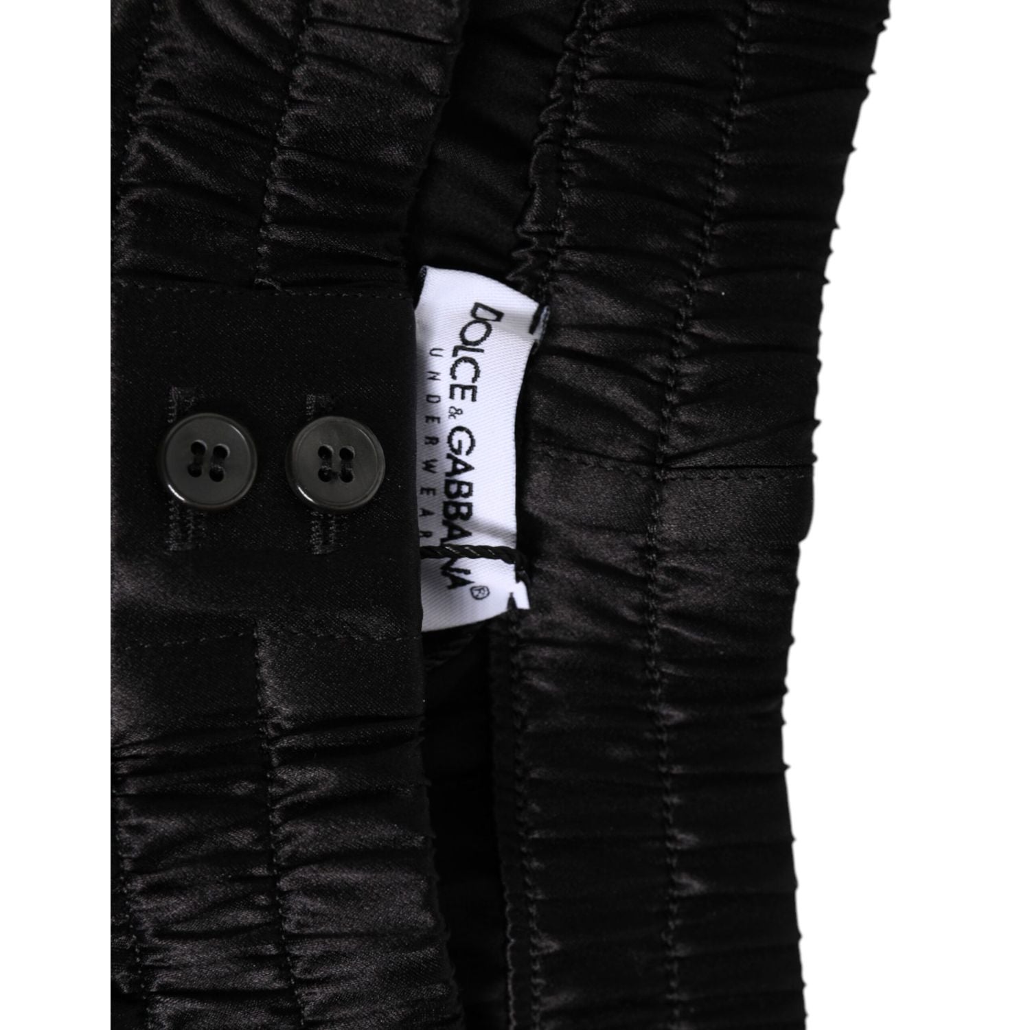 Dolce & Gabbana Black Silk Satin Elastic Men Boxer Short Swimwear