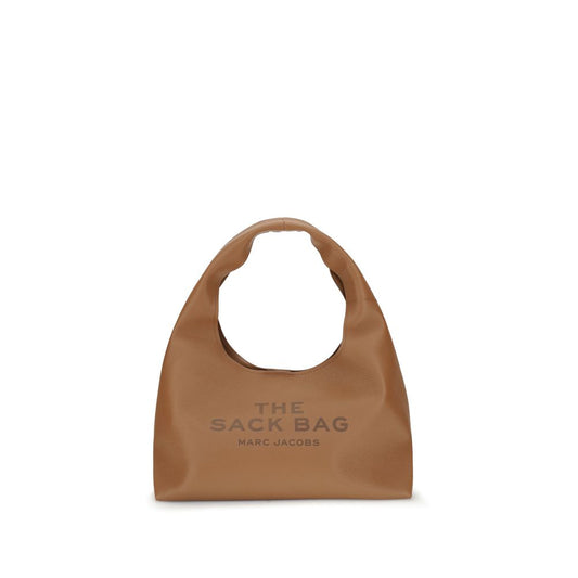 Marc Jacobs Sack Shoulder Bag in leather with top handle and monogram detail.