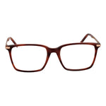 Hackett Brown Men Glasses Frame, square style, full-rim, plastic material, with demo lenses, size 56-19-145, includes branded case.