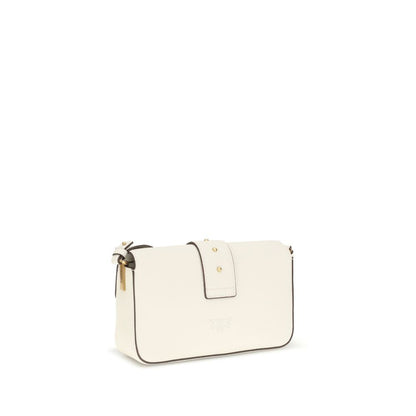PINKO White Calf Leather Bos Taurus Shoulder Bag